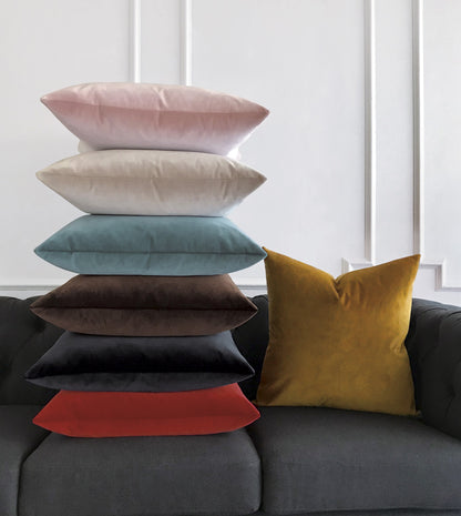 Uma Velvet Decorative Pillow In Rust