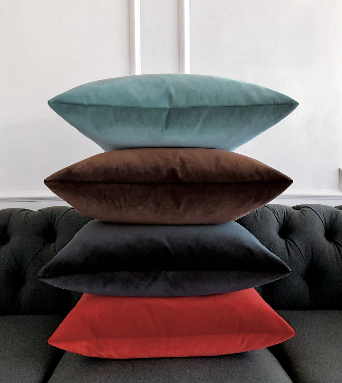 Uma Velvet Decorative Pillow In Rust