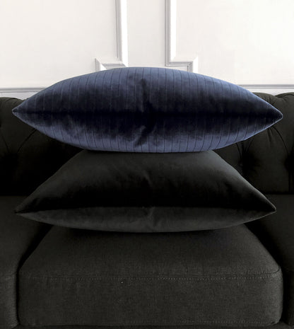 Uma Velvet Decorative Pillow In Charcoal