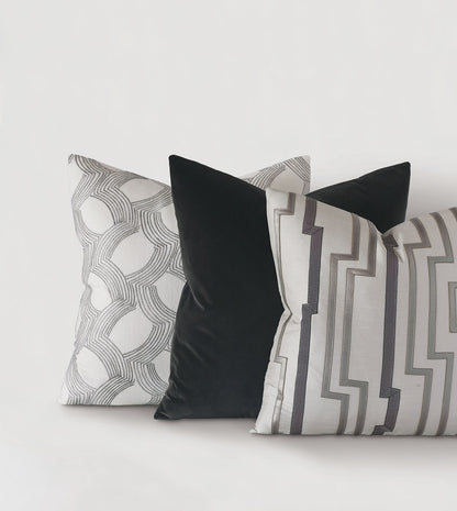 Uma Velvet Decorative Pillow In Charcoal