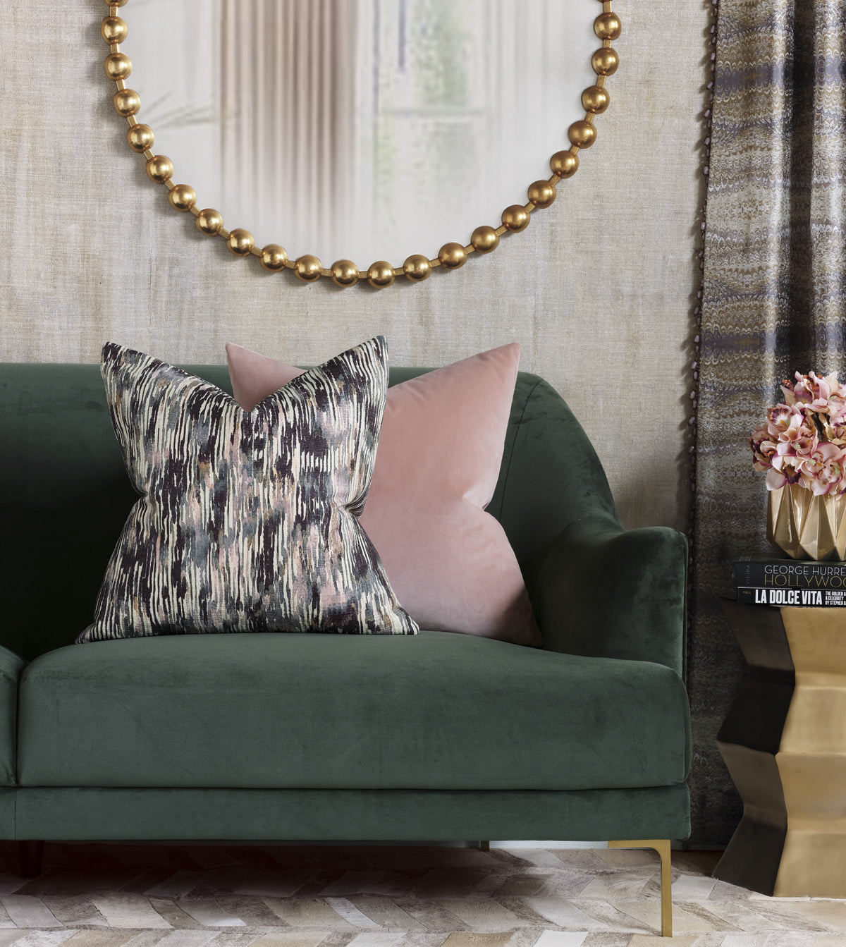 Uma Velvet Decorative Pillow In Pink