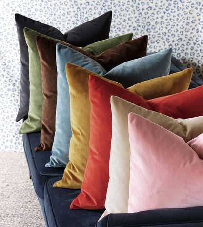 Uma Velvet Decorative Pillow In Gray