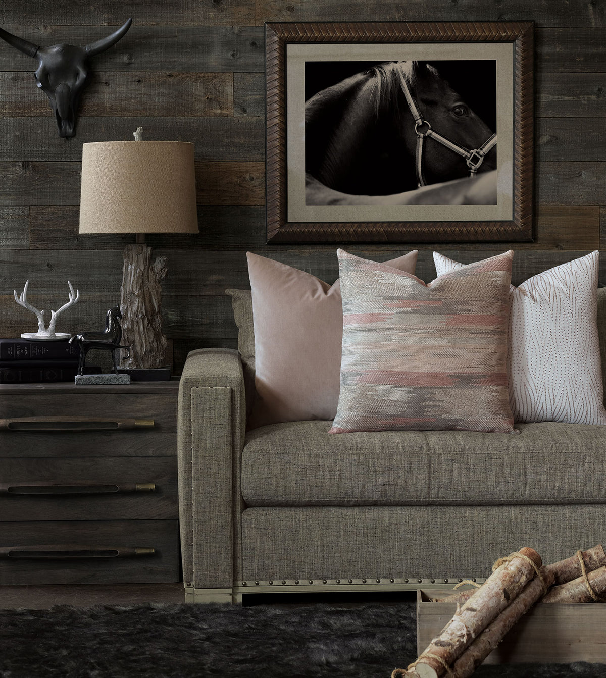 Uma Velvet Decorative Pillow In Khaki