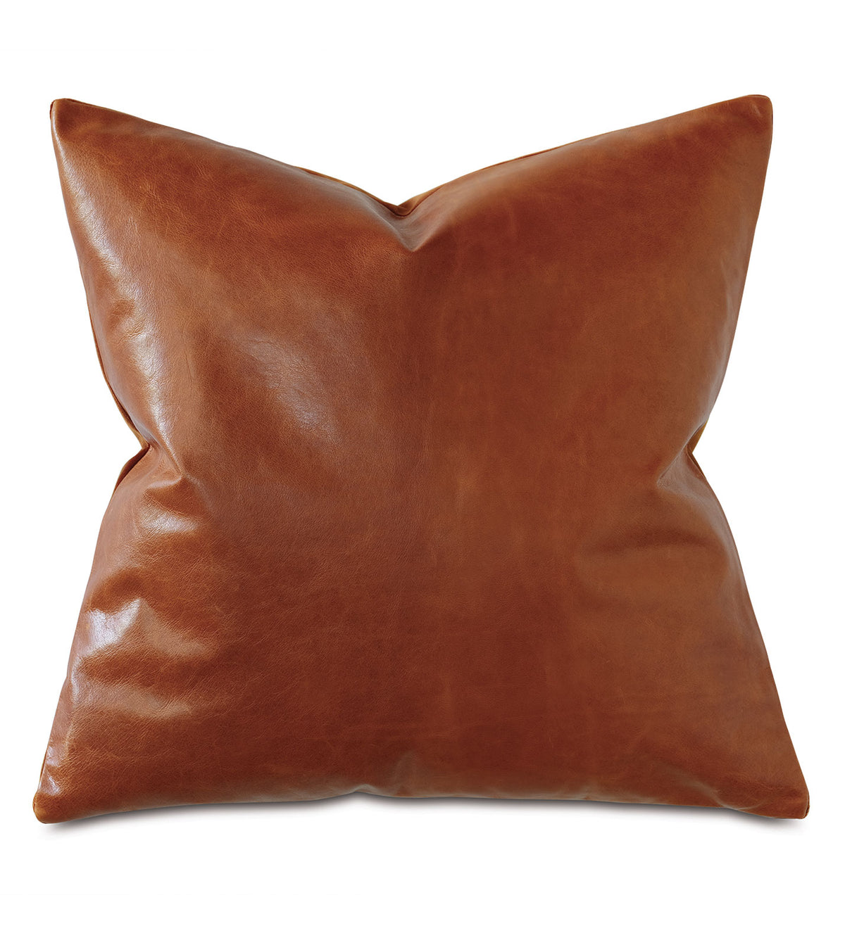 Tudor Leather Decorative Pillow in Cognac