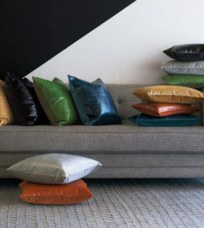 Tudor Leather Decorative Pillow in Cognac