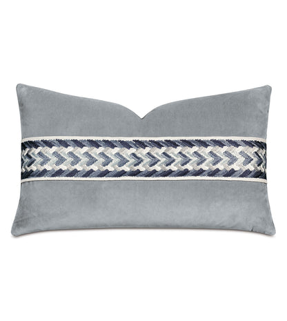 Uma Embroidered Border Decorative Pillow in Gray