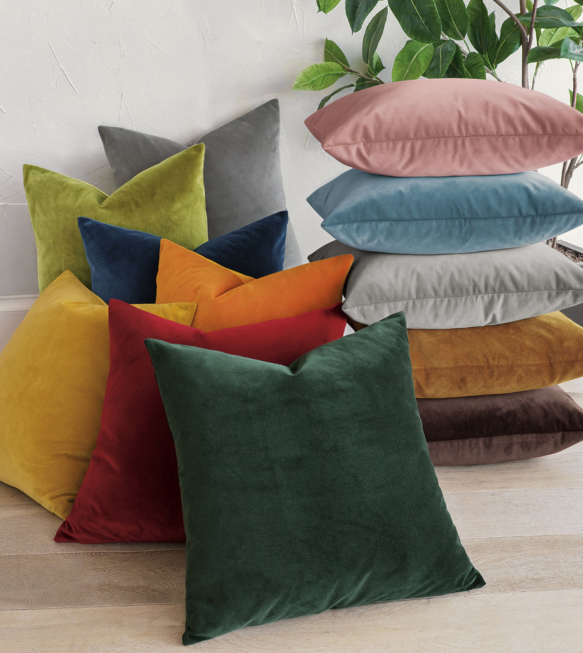 Uma Velvet Decorative Pillow in Mustard