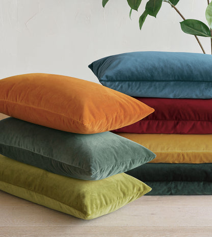 Uma Velvet Decorative Pillow in Blue