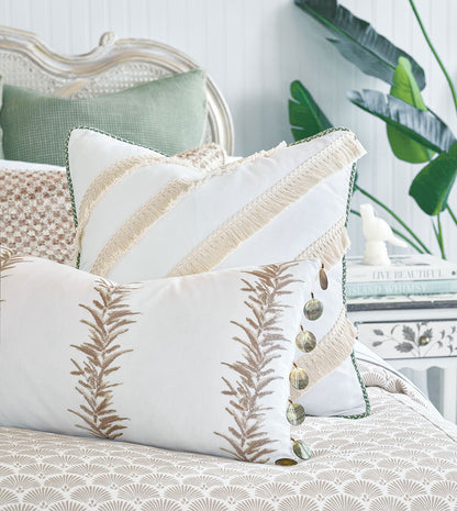Casa Guava Beaded Trim Decorative Pillow