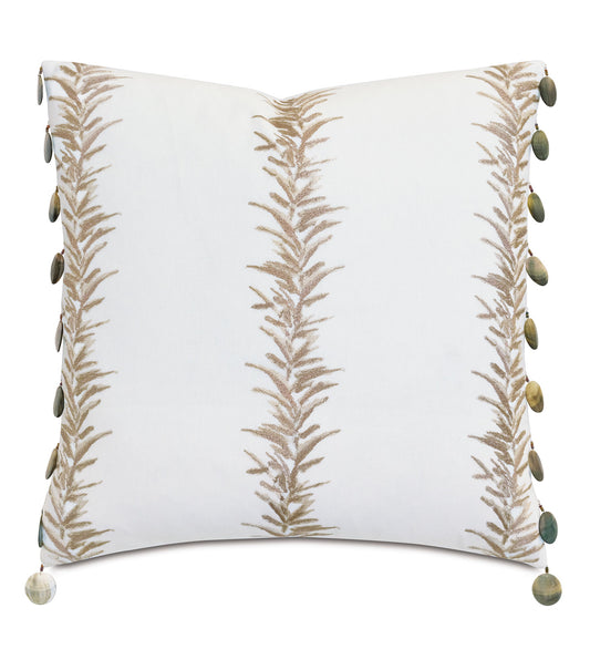 Casa Guava Beaded Trim Decorative Pillow