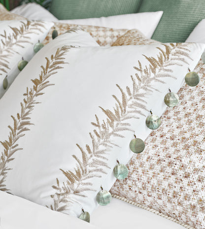 Casa Guava Beaded Trim Decorative Pillow