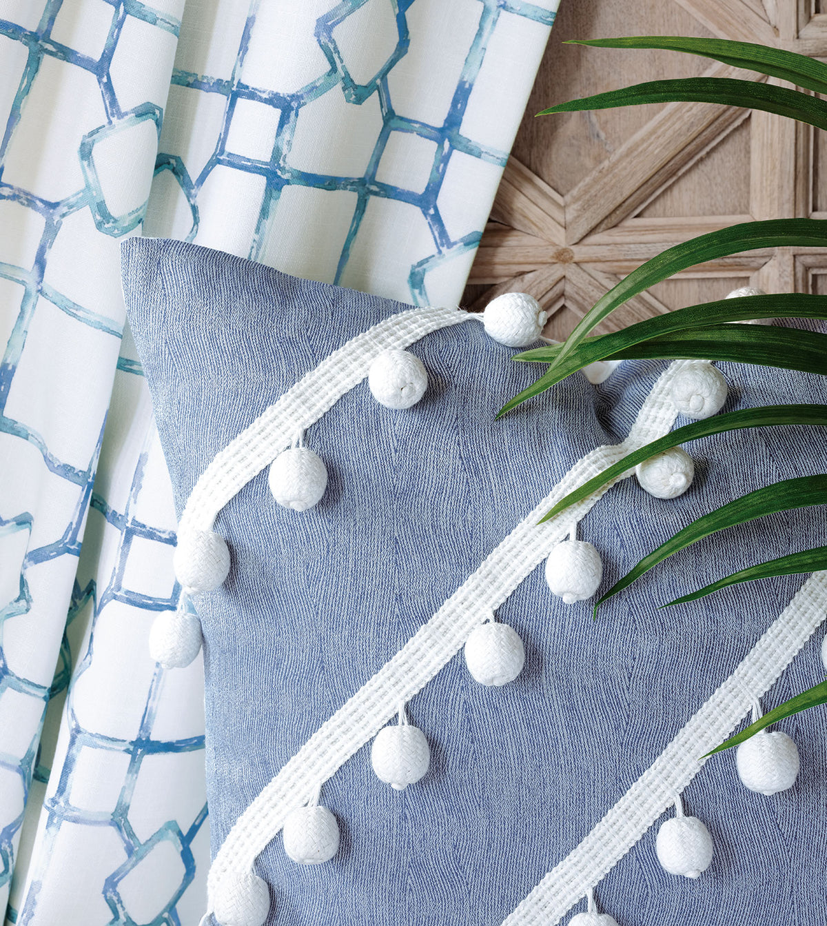 Castaway Diagonal Trim Decorative Pillow