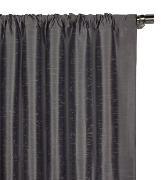Edris Rod Pocket Curtain Panel in Charcoal