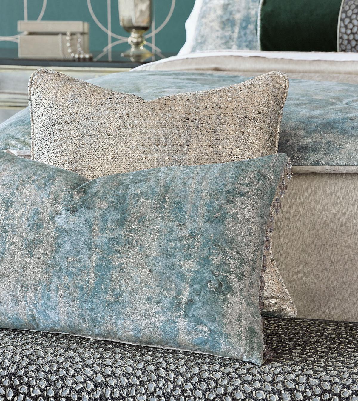 Esmeralda Metallic Decorative Pillow