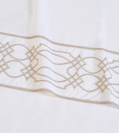 Nicola Embroidered Border Flat Sheet in Wheat