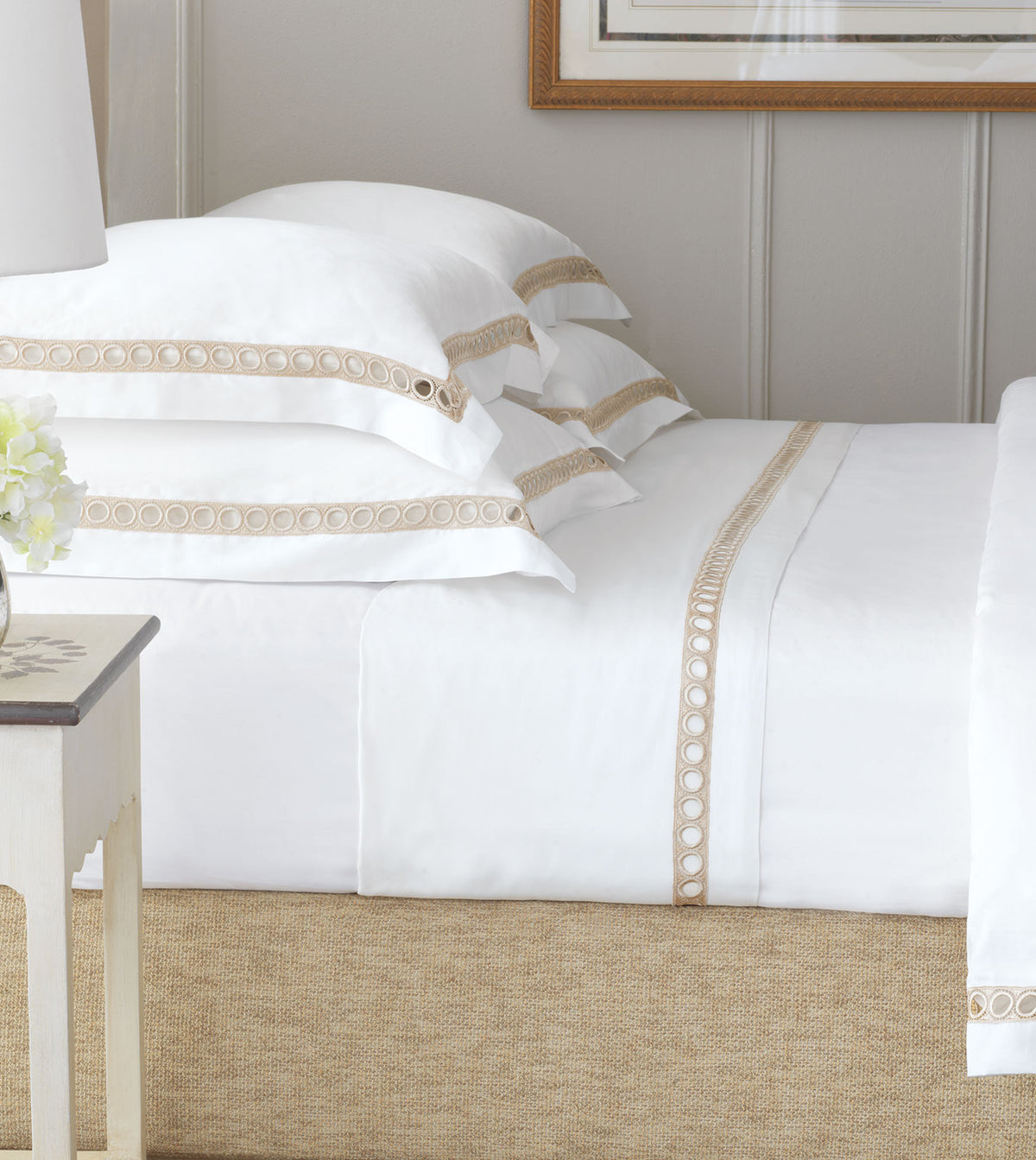 Celine Lace Flat Sheet in Champagne