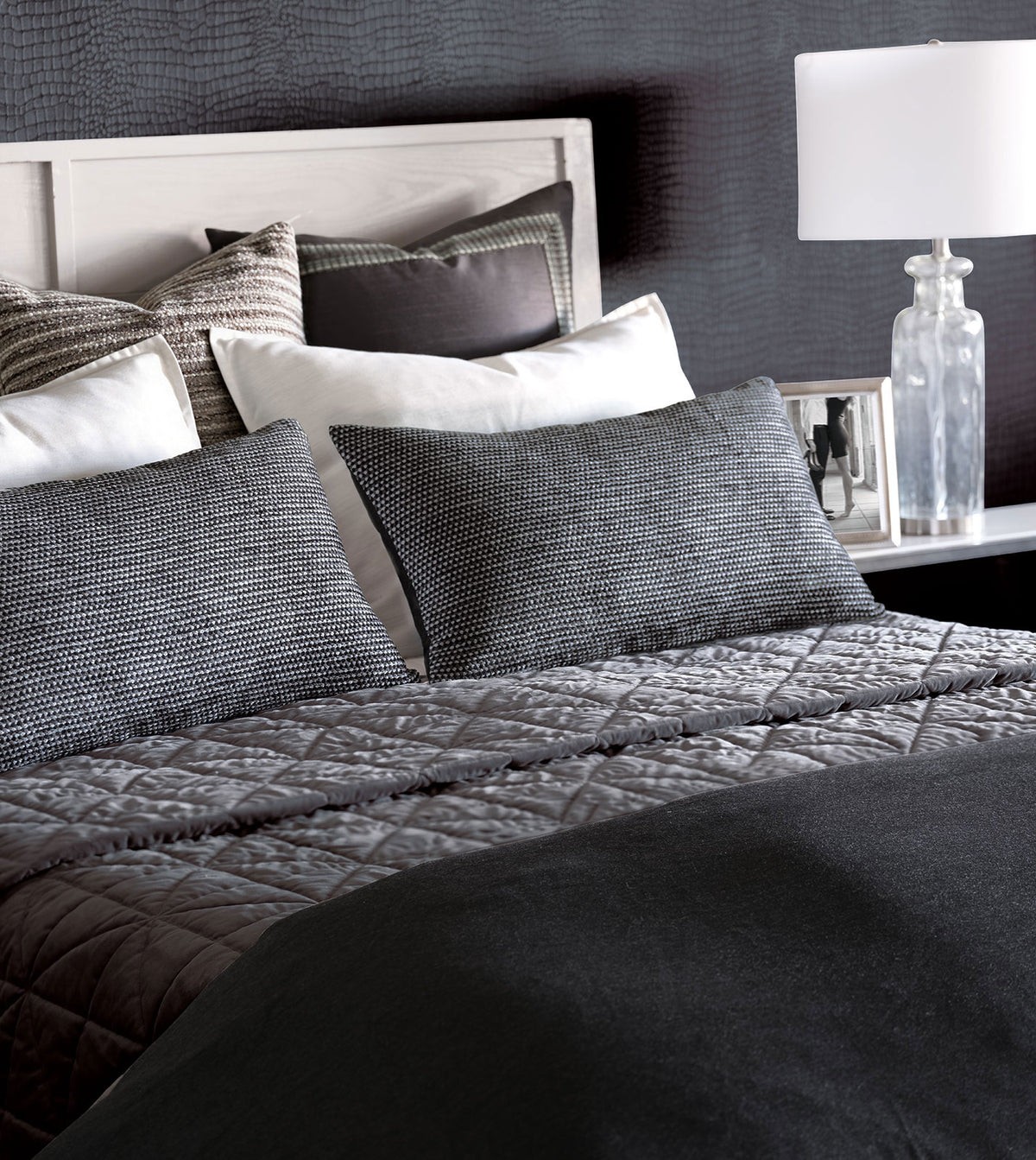 Edris Charcoal With Mitered Border