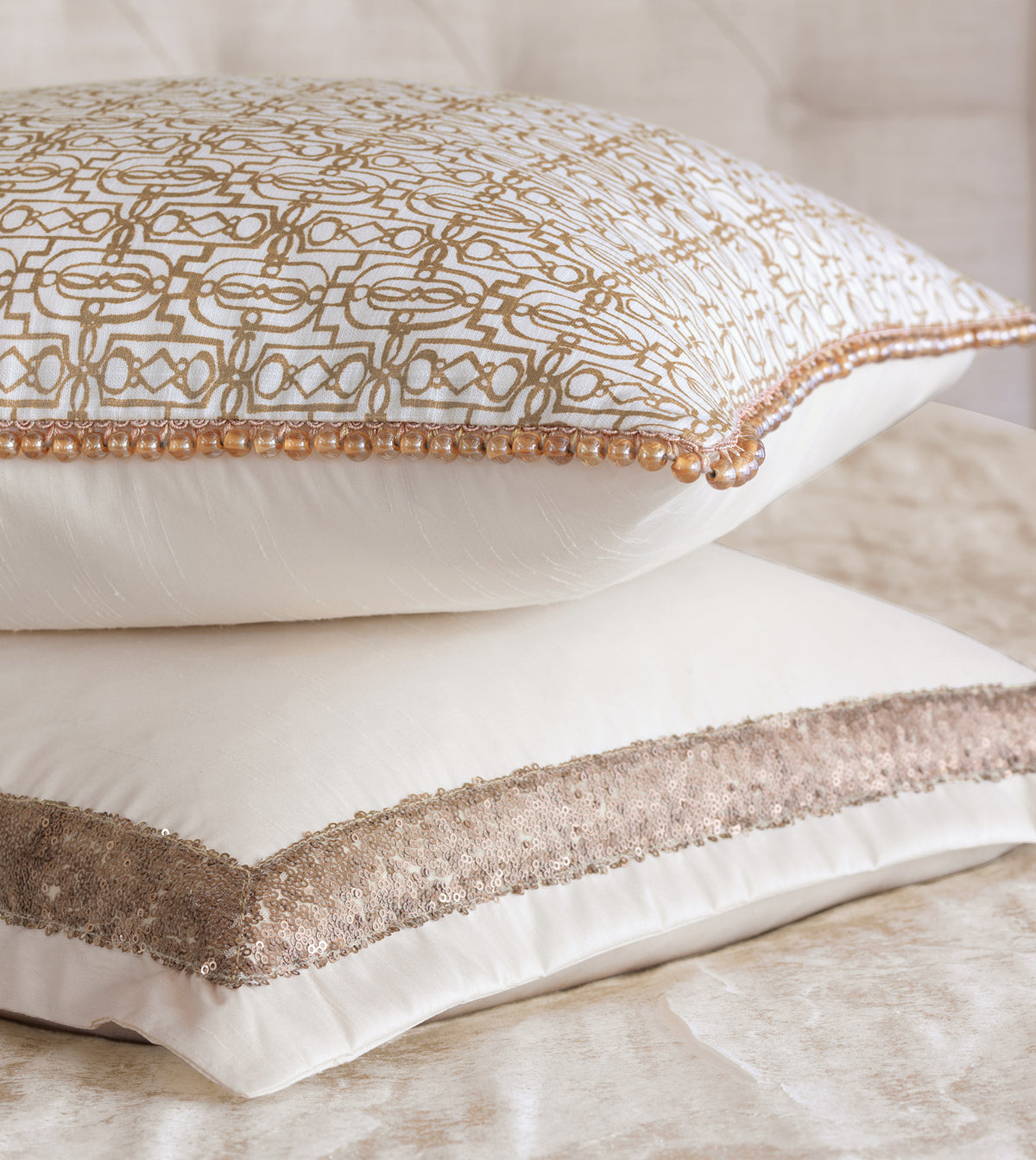 Cordova Taupe With Beaded Trim