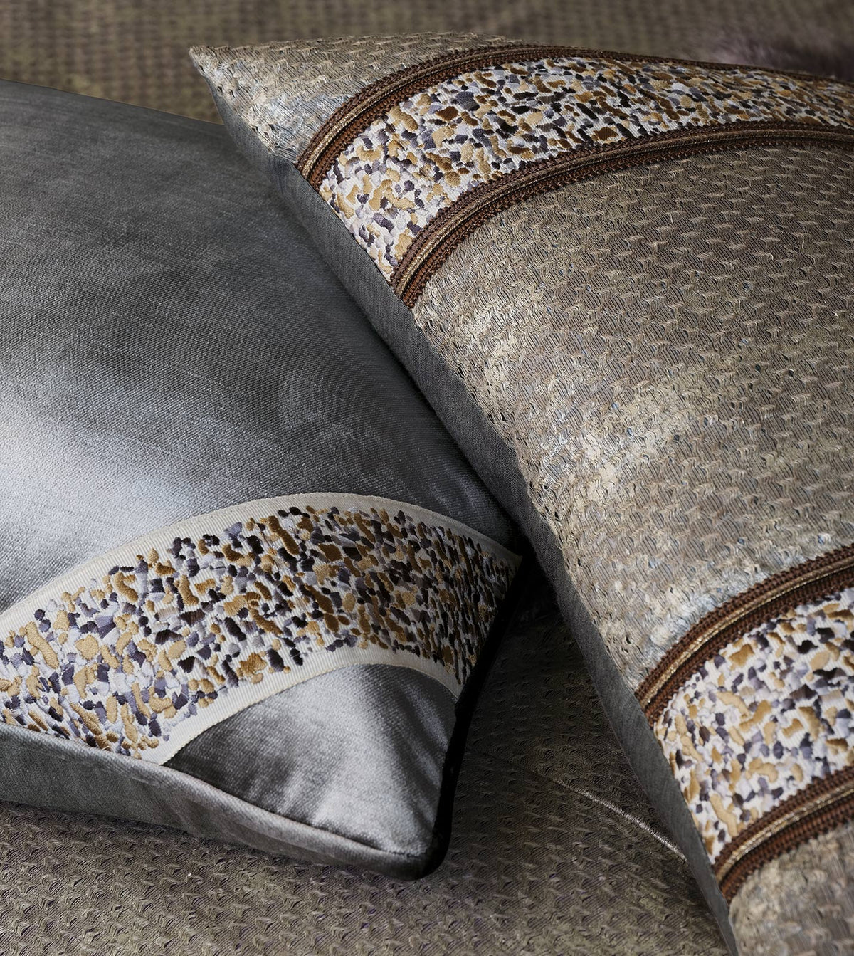 Indochine Metallic Stripe Decorative Pillow