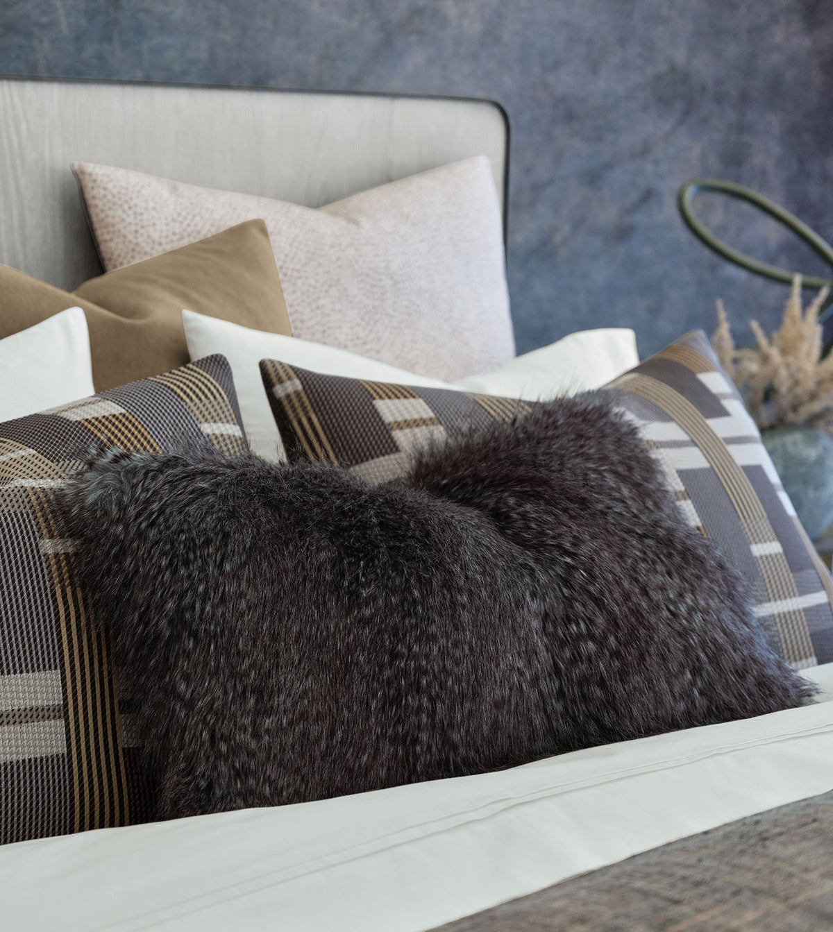 Indochine Faux Fur Decorative Pillow