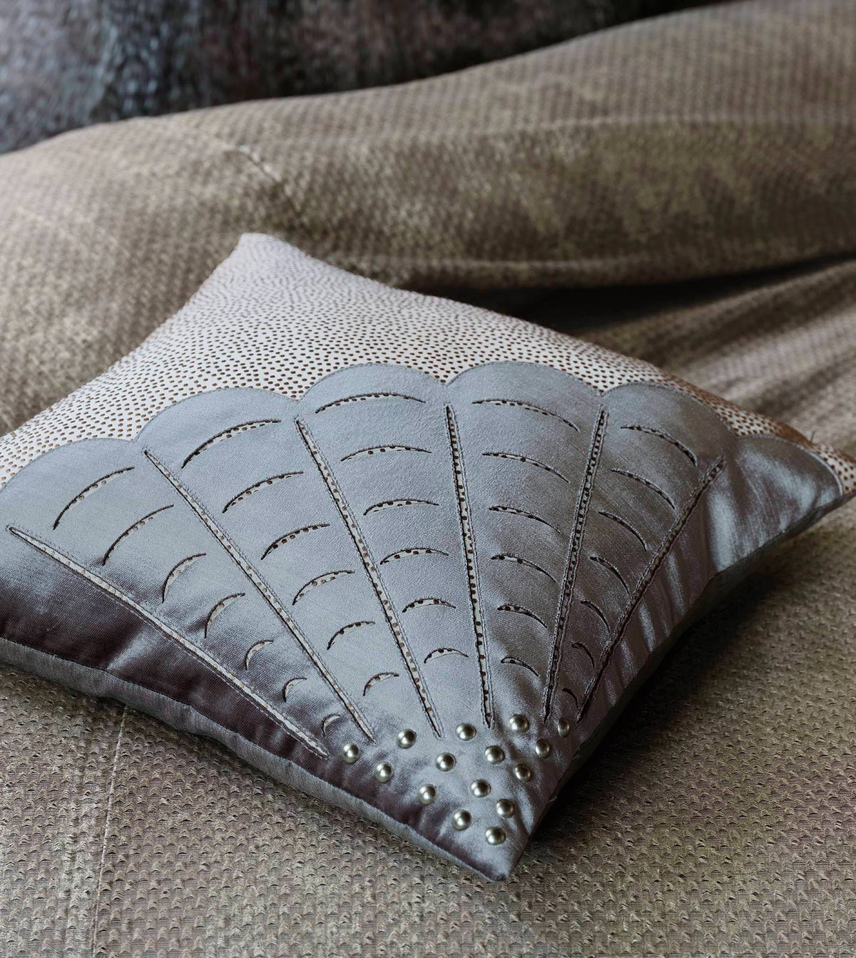 Indochine Velvet Applique Decorative Pillow