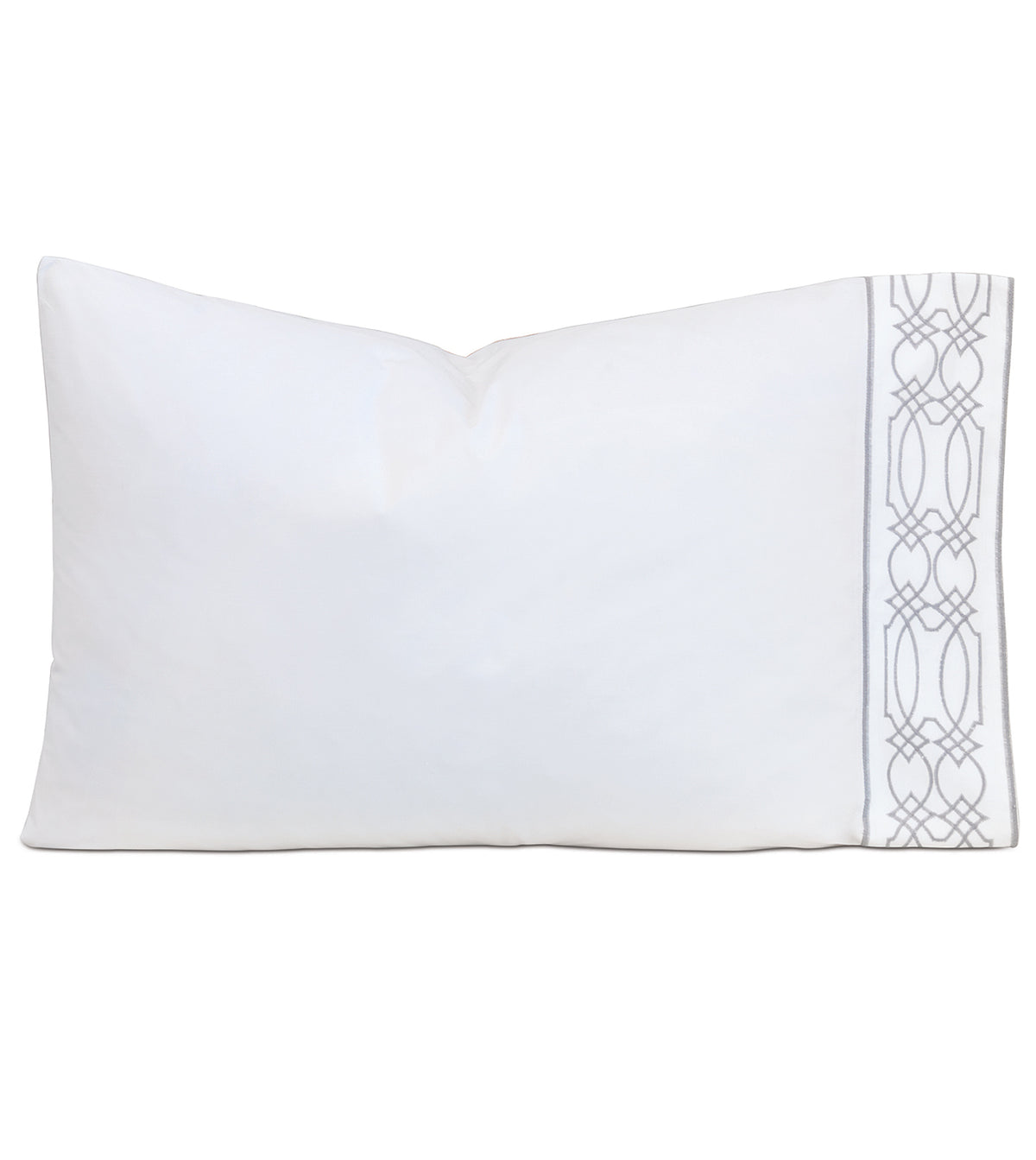 Nicola Embroidered Border Pillowcase in Gray