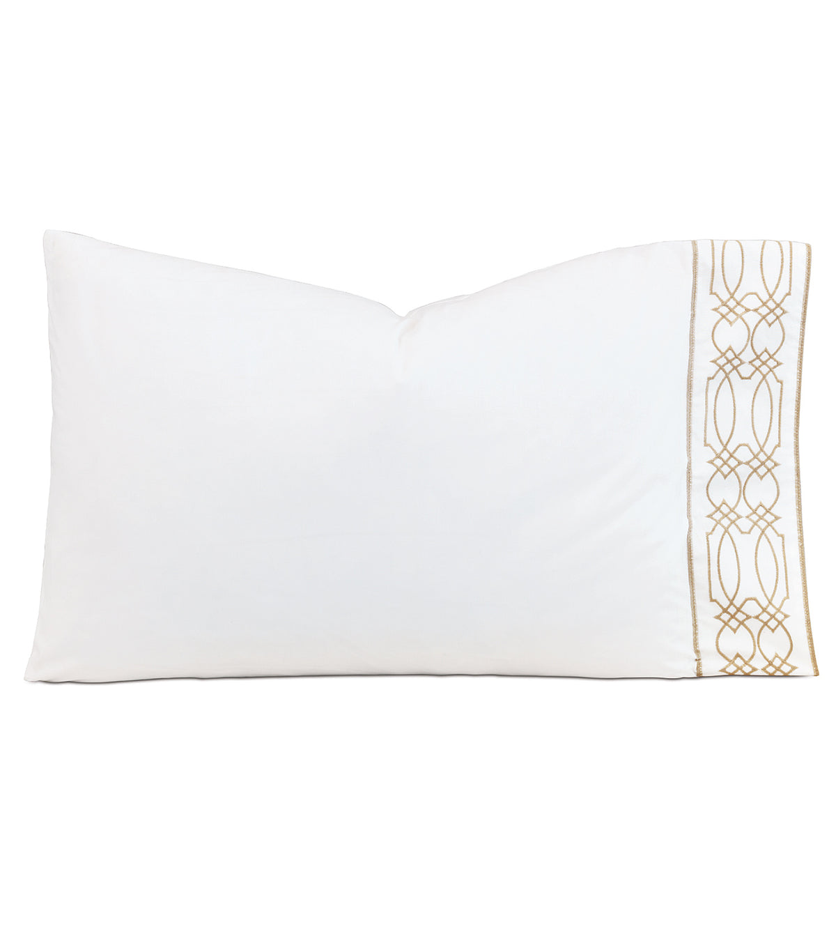 Nicola Embroidered Border Pillowcase in Wheat