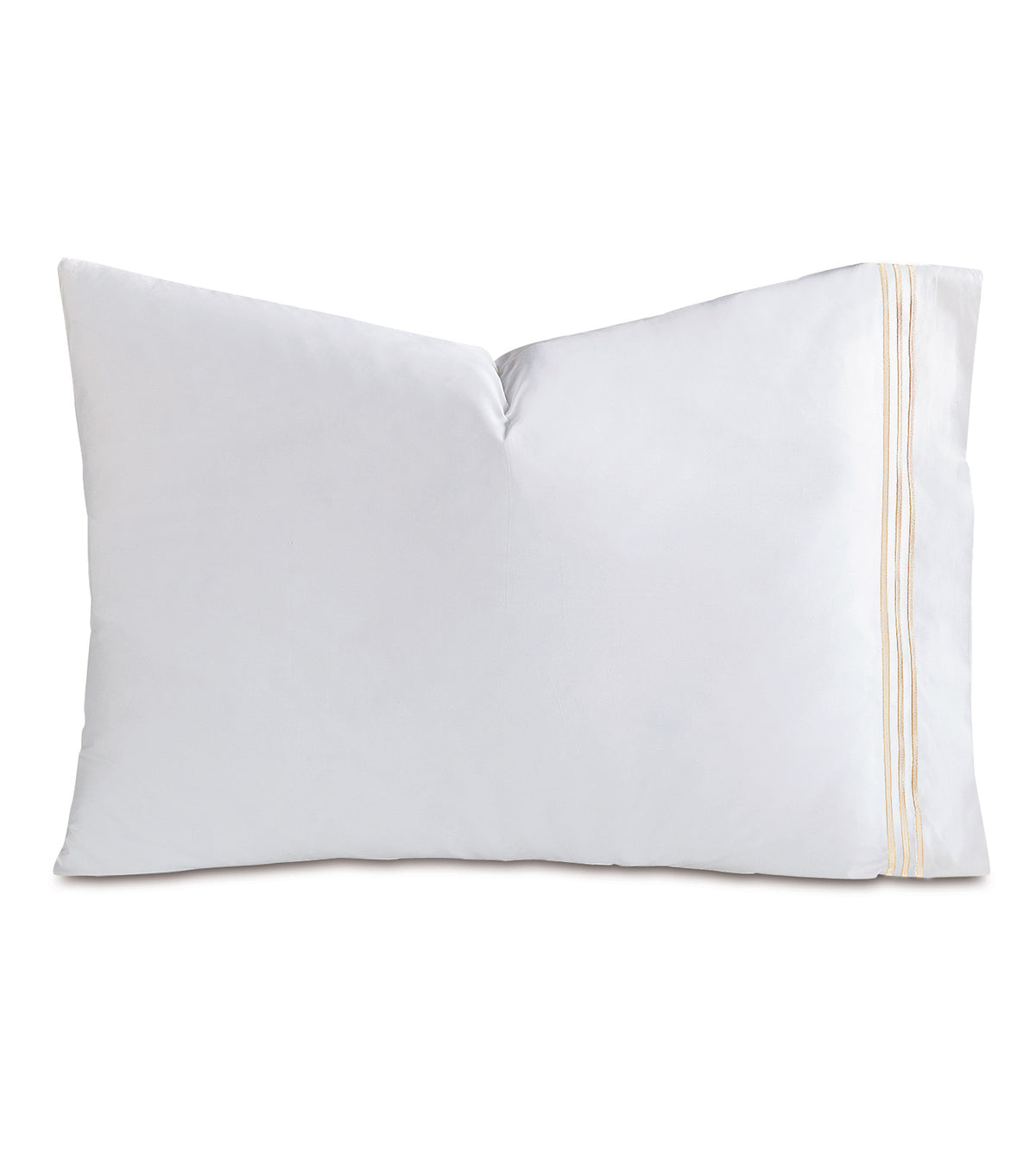Tessa Satin Stitch Pillowcase in White/Bisque
