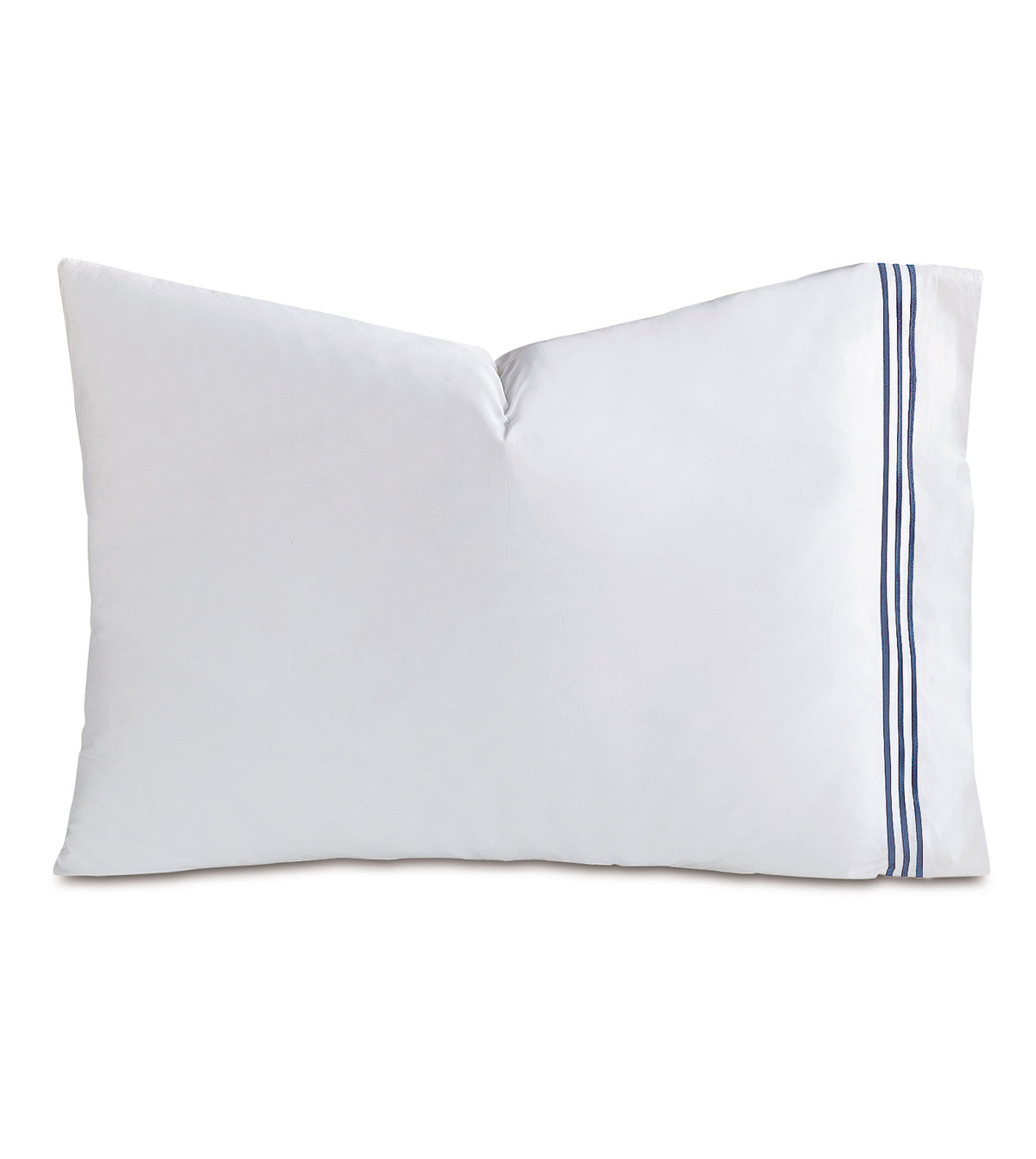 Tessa Satin Stitch Pillowcase in White/Navy
