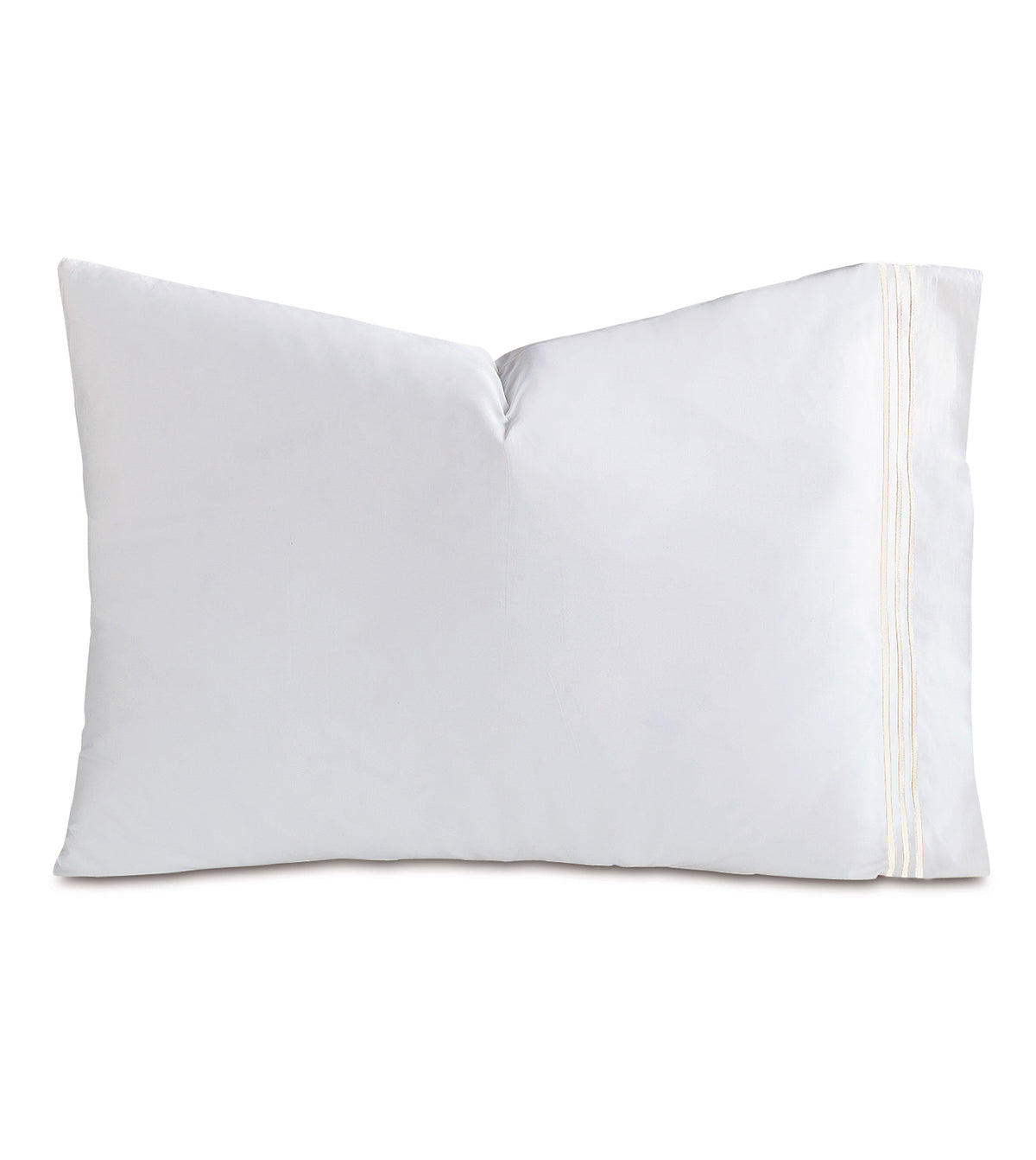 Tessa Satin Stitch Pillowcase in White/White