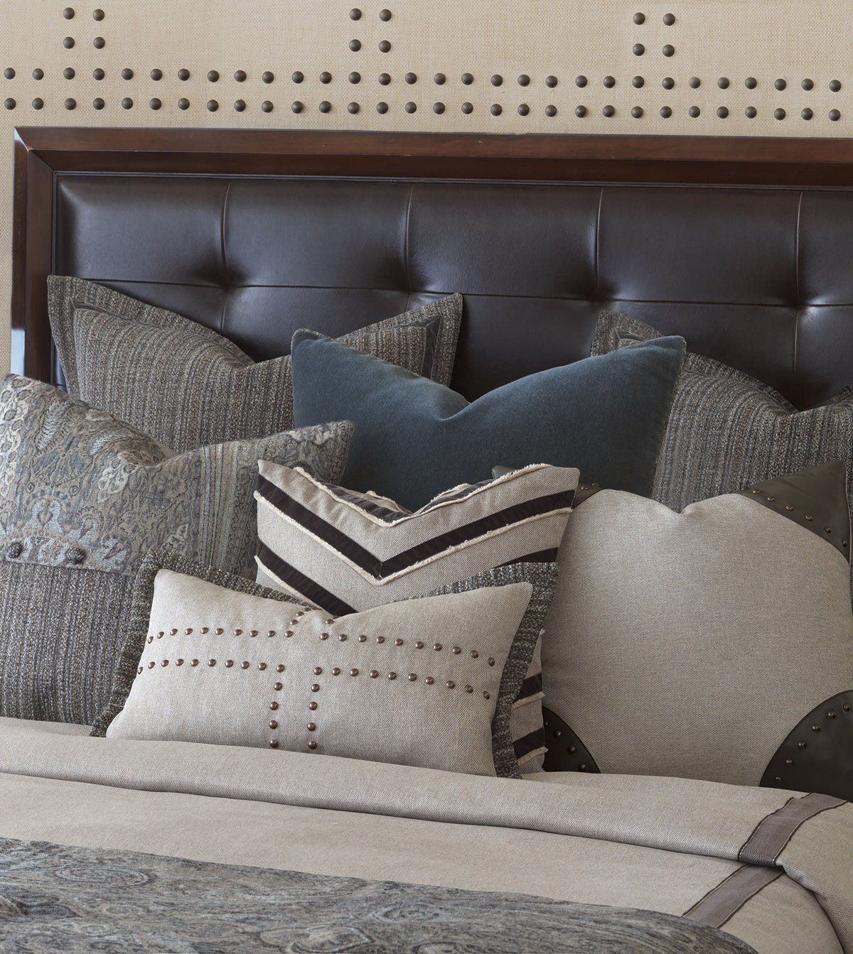 Reign Nailheads Decorative Pillow