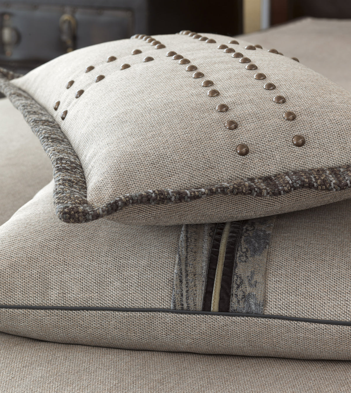 Reign Nailheads Decorative Pillow