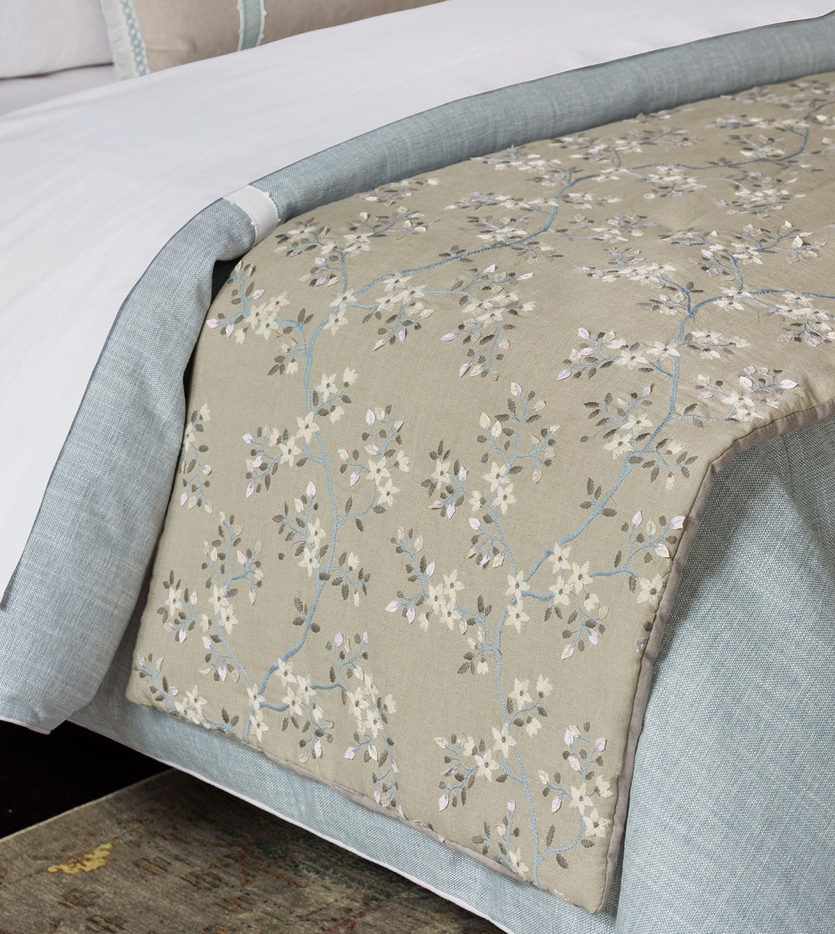 Amberlynn Embroidered Bed Scarf