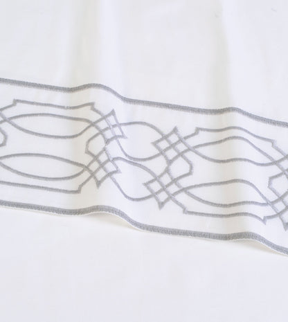 Nicola Embroidered Border Sheet Set in Gray