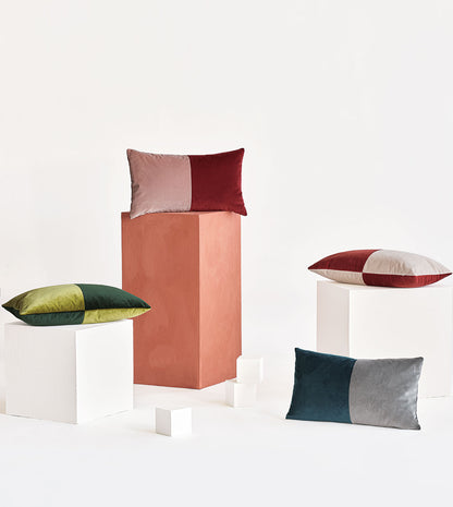 Uma Colorblock Decorative Pillow in Peacock
