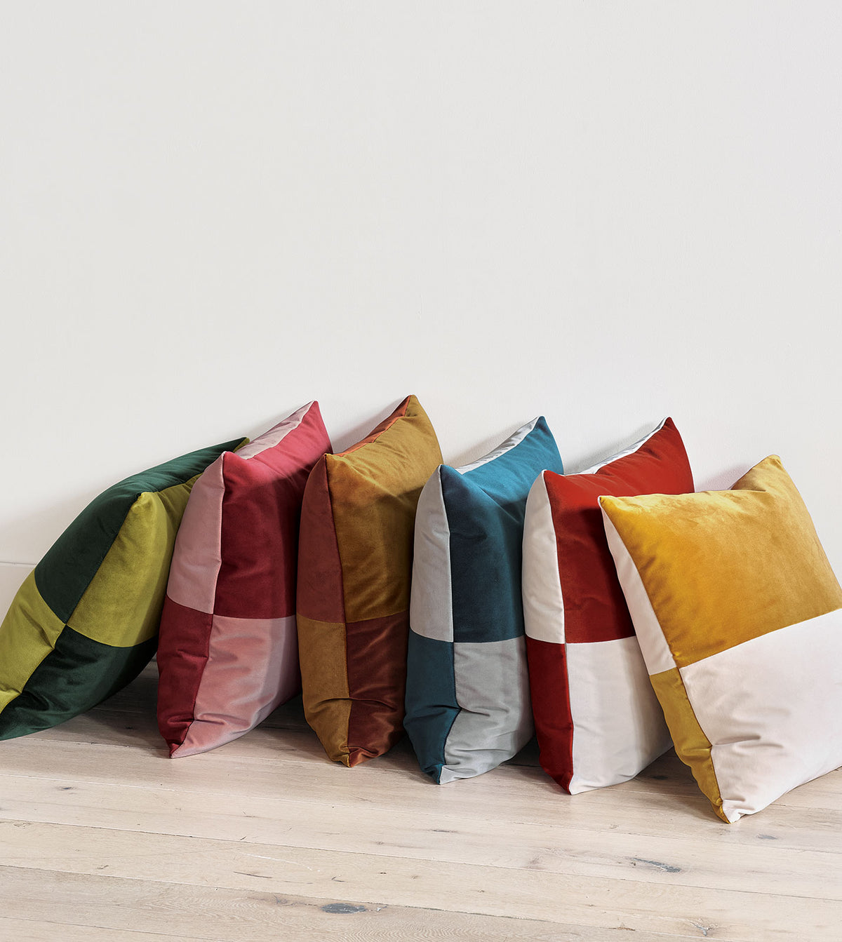 Uma Colorblock Decorative Pillow in Scarlet