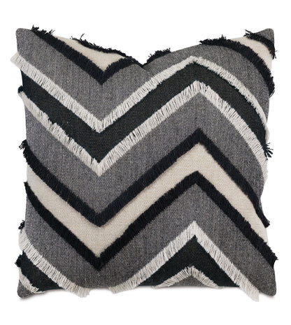 Jacinto Chevron Decorative Pillow in Peppercorn