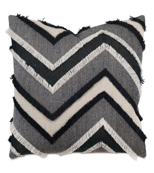 Jacinto Chevron Decorative Pillow in Peppercorn