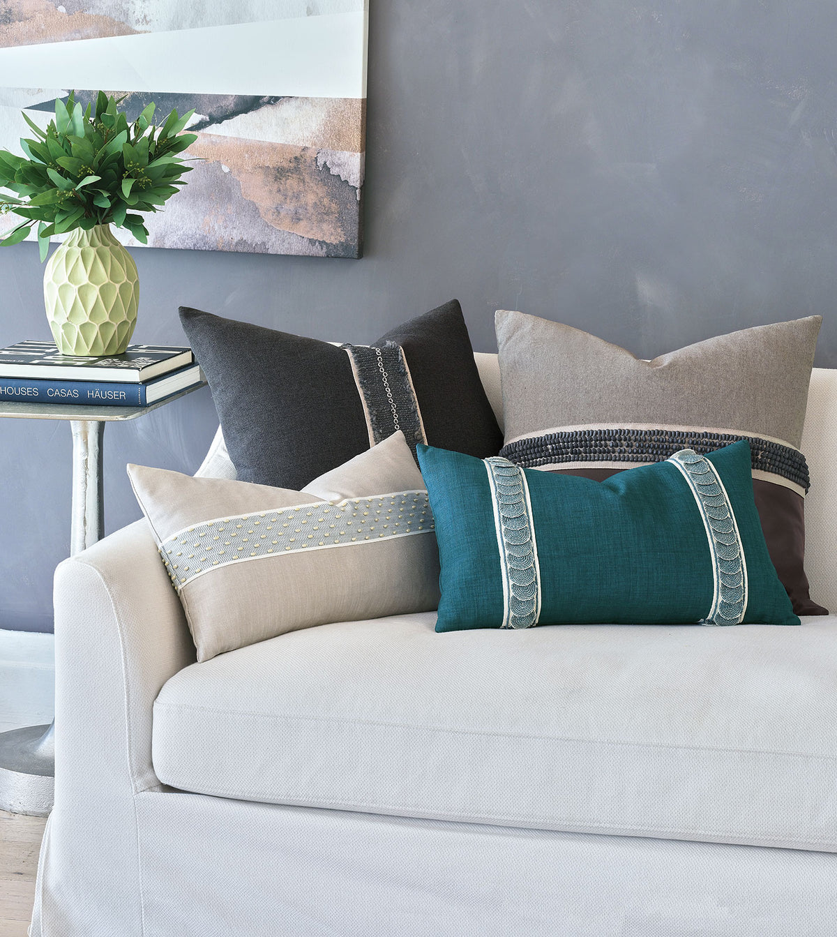 Malta Textured Border Decorative Pillow
