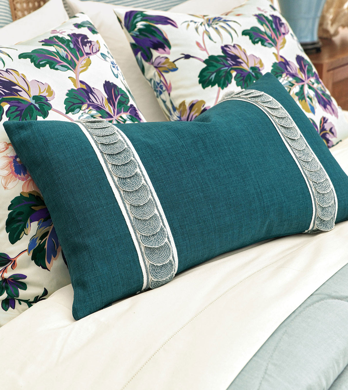 Malta Textured Border Decorative Pillow