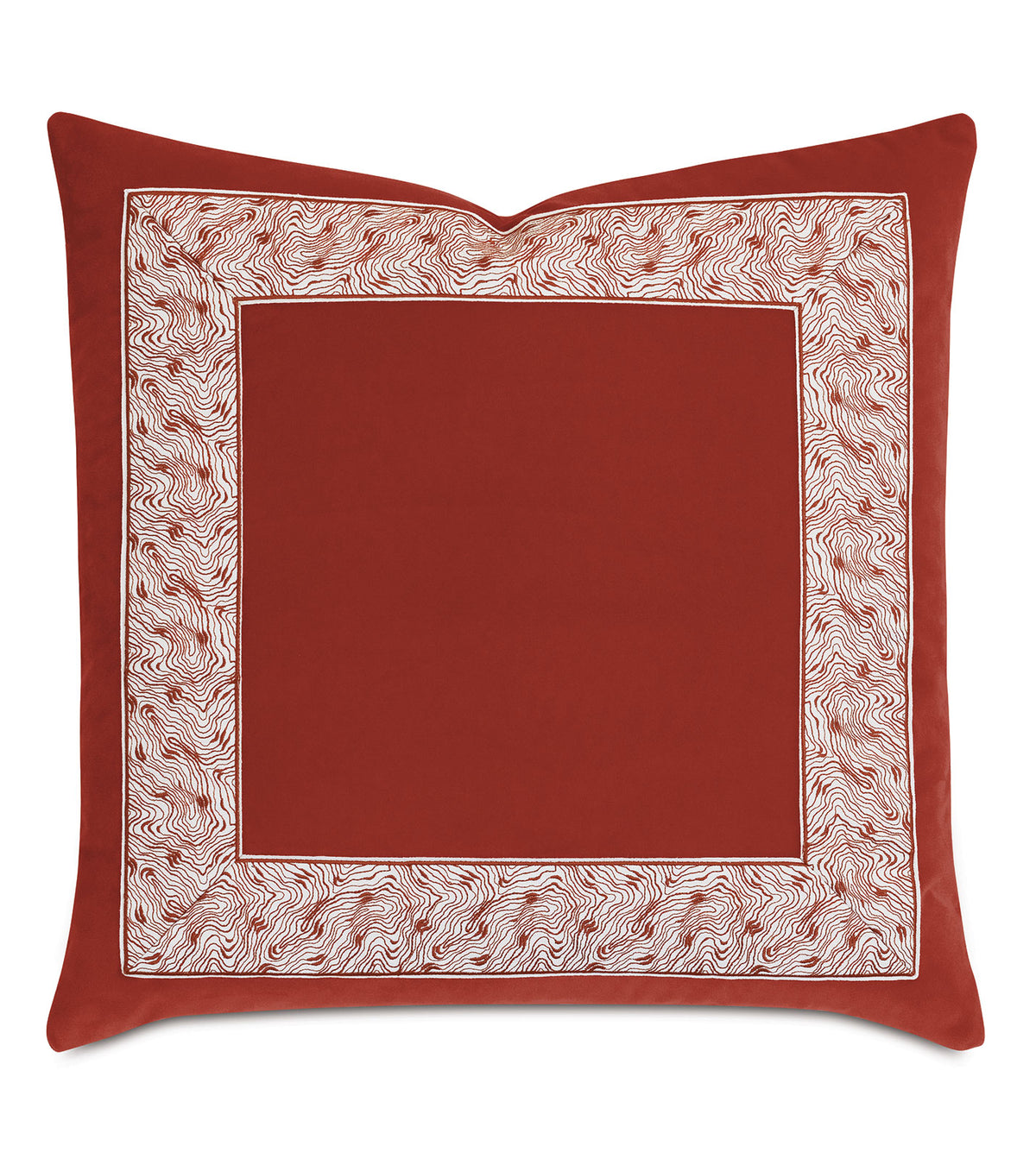 Uma Graphic Border Decorative Pillow In Rust