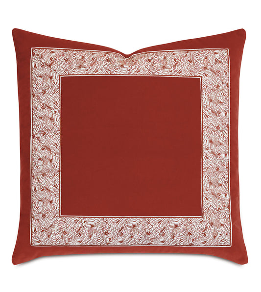 Uma Graphic Border Decorative Pillow In Rust