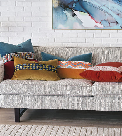 Uma Graphic Border Decorative Pillow In Rust