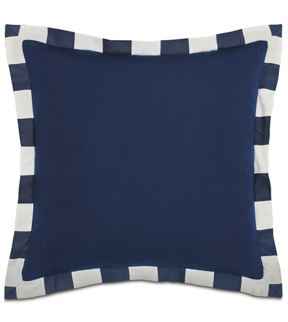 WICKING FLANGE DECORATIVE PILLOW IN INDIGO