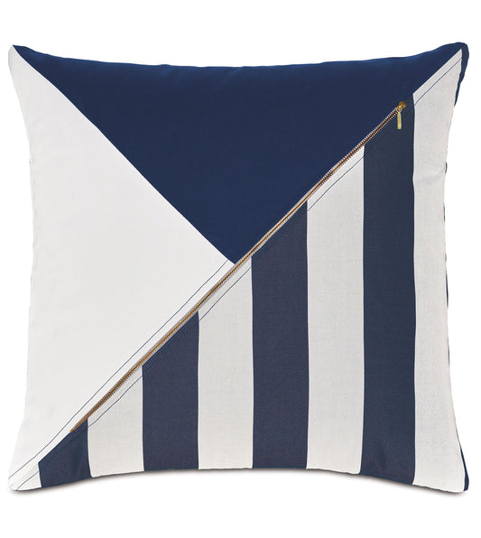 WICKING COLORBLOCK DECORATIVE PILLOW IN INDIGO