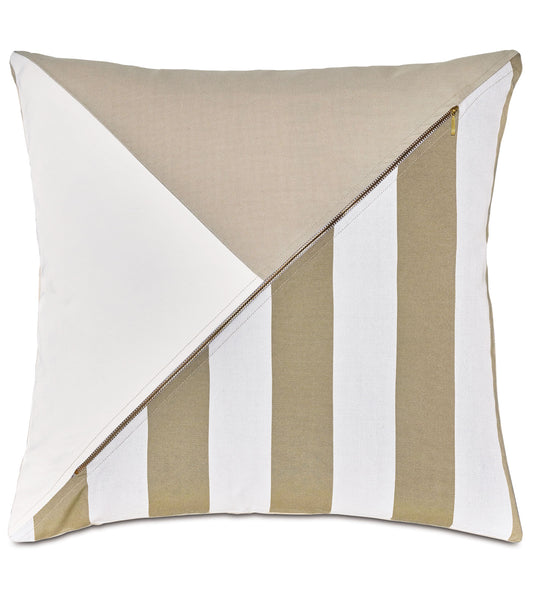 WICKING COLORBLOCK DECORATIVE PILLOW IN OYSTER