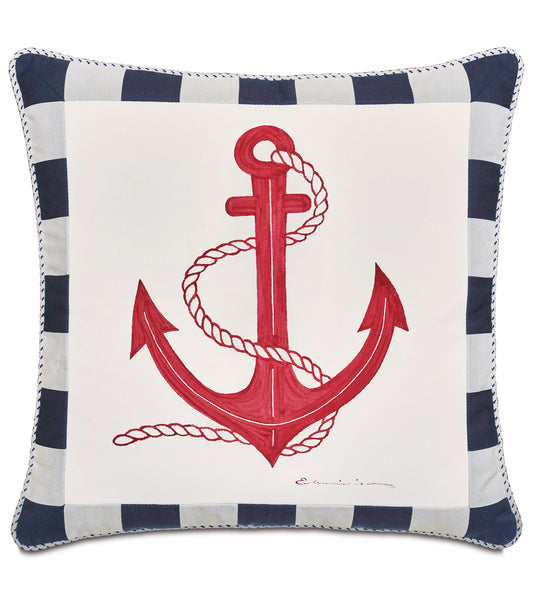 WICKING ANCHOR DECORATIVE PILLOW IN INDIGO