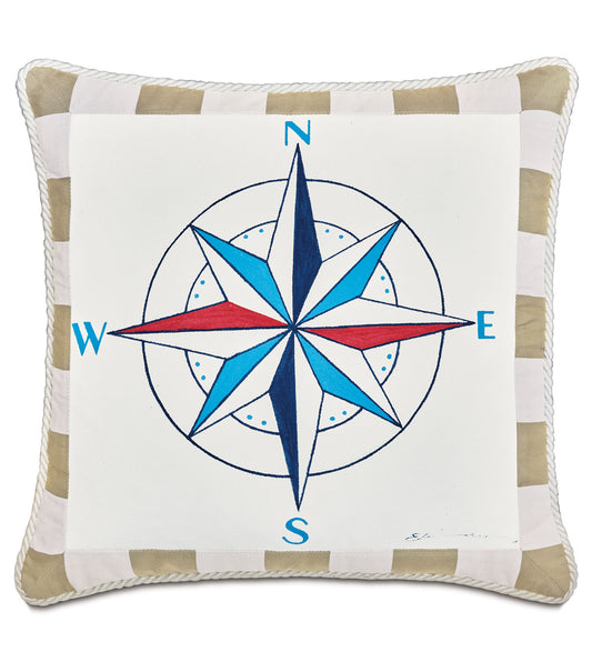 WICKING COMPASS DECORATIVE PILLOW