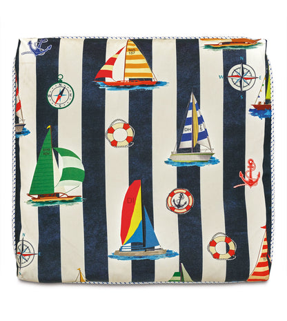 SARDINIA NAUTICAL DECORATIVE PILLOW IN NAVY