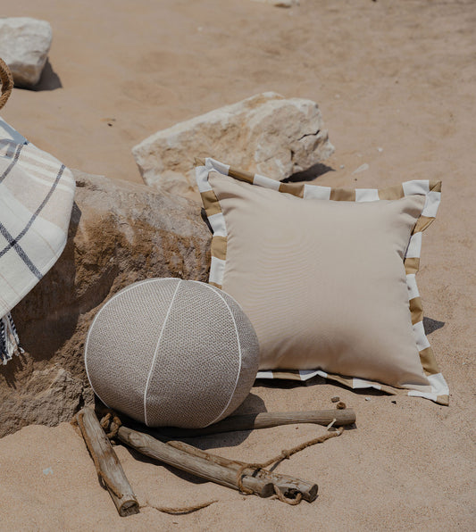 DOWNWIND SPHERICAL DECORATIVE PILLOW IN NATURAL